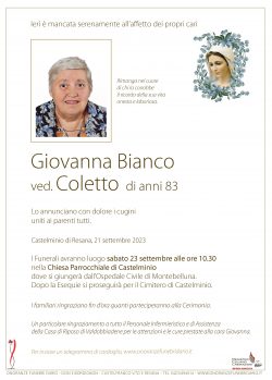 Giovanna Bianco ved. Coletto