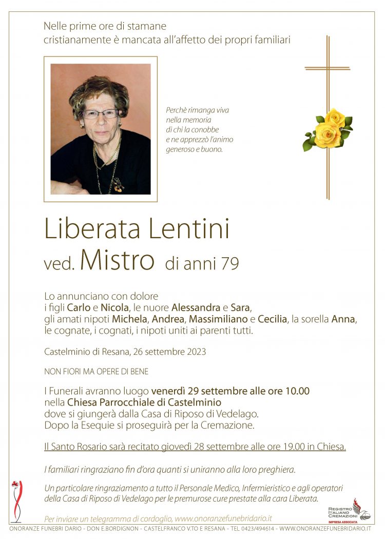 Liberata Lentini ved. Mistro