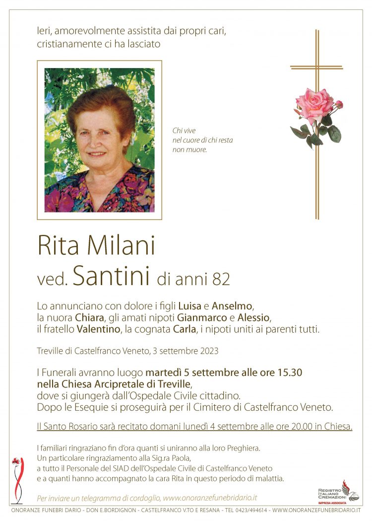 Rita Milani ved. Santini