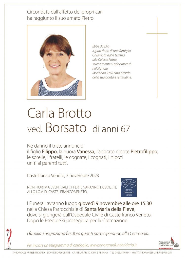 Carla Brotto ved. Borsato