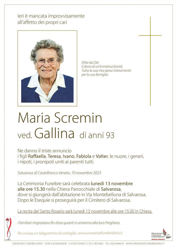 Maria Scremin ved. Gallina