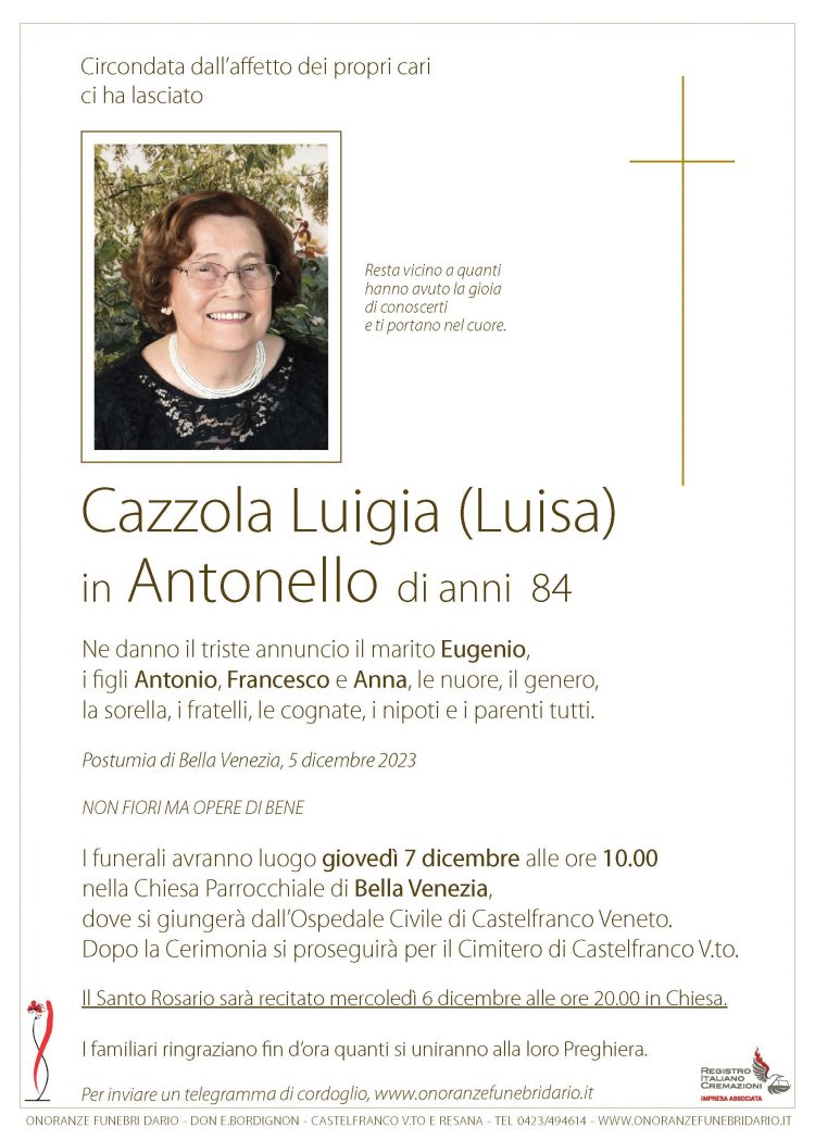 Cazzola Luigia (Luisa) in Antonello