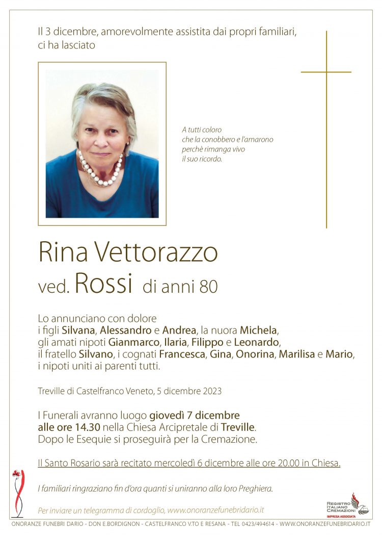 Rina Vettorazzo ved. Rossi