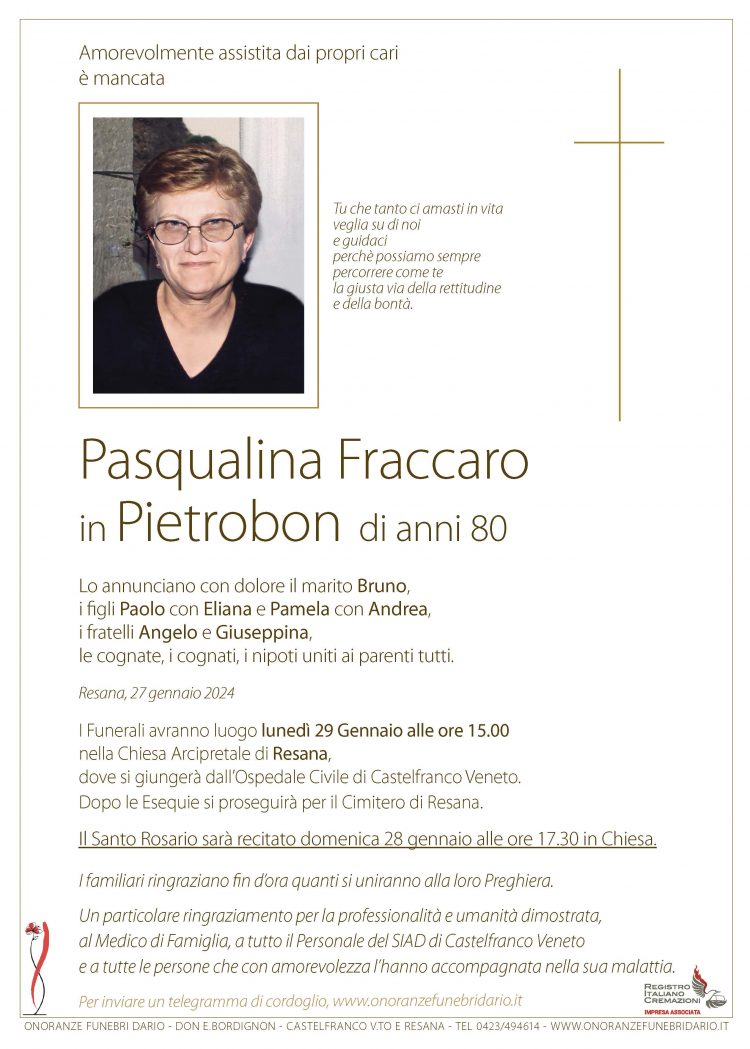 Pasqualina Fraccaro in Pietrobon