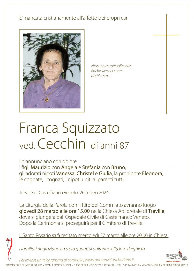 Franca Squizzato ved. Cecchin