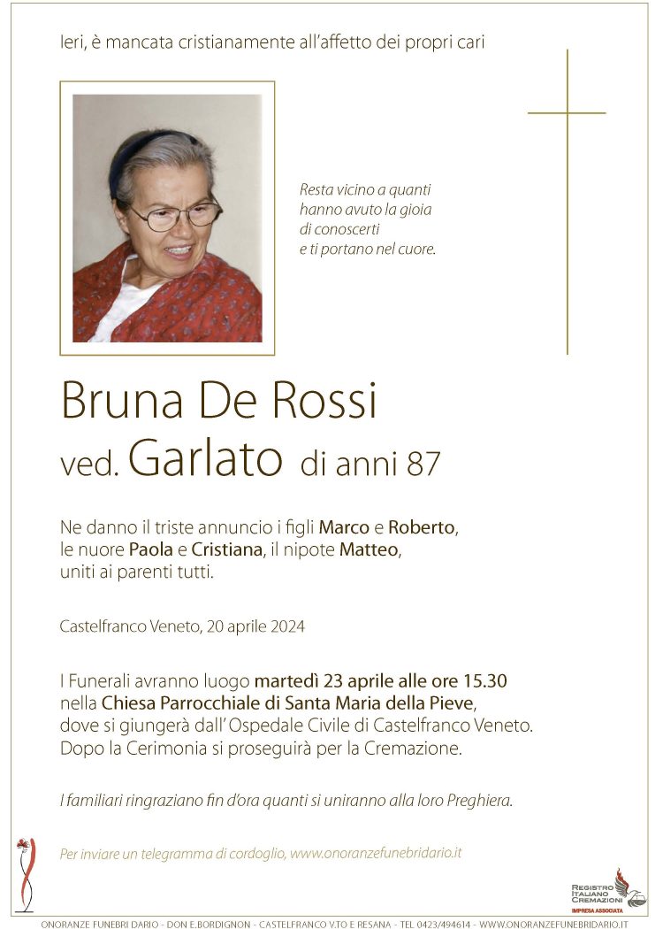Bruna De Rossi ved. Garlato