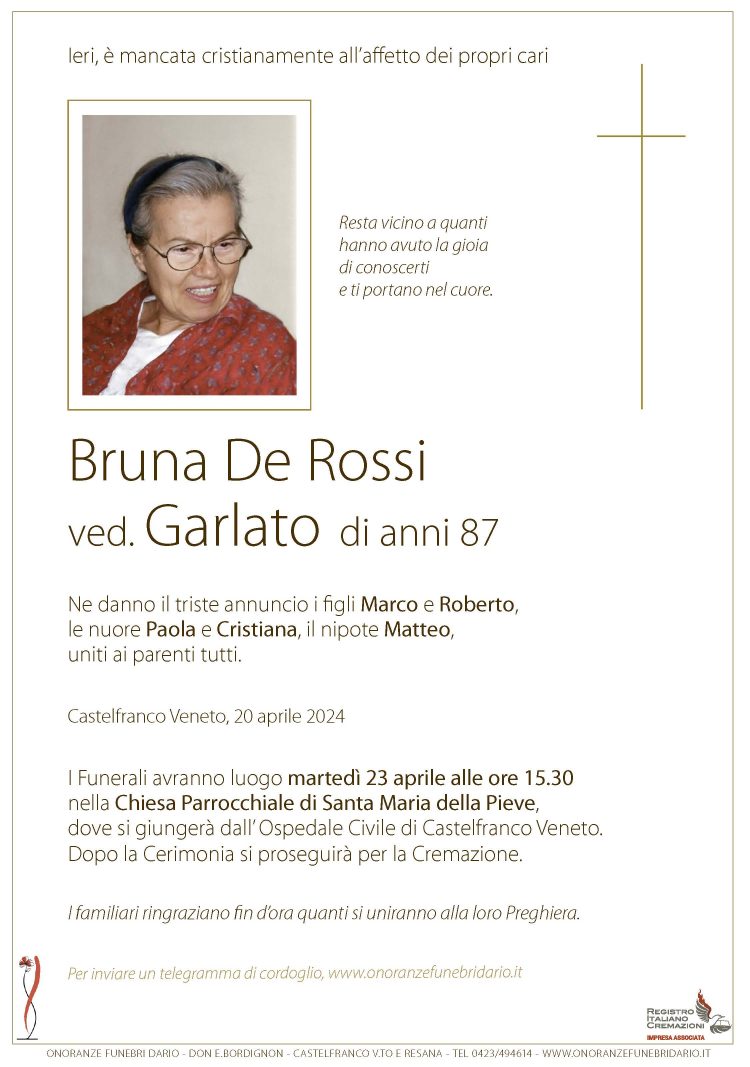 Bruna De Rossi ved. Garlato