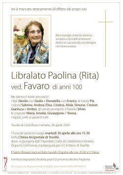 Libralato Paolina Rita ved. Favaro