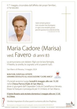 Maria Cadore ved. Favero