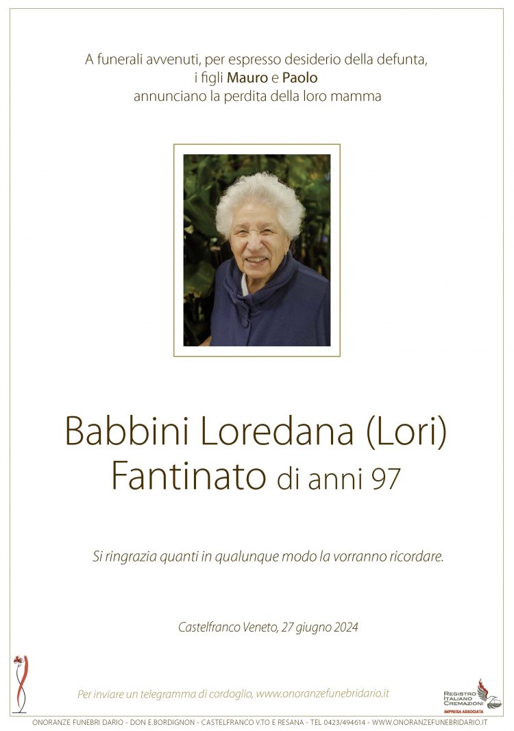 Babbini Loredana (Lori) Fantinato