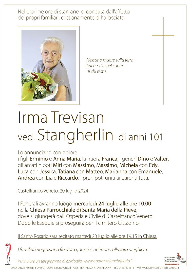 Irma Trevisan ved. Stangherlin