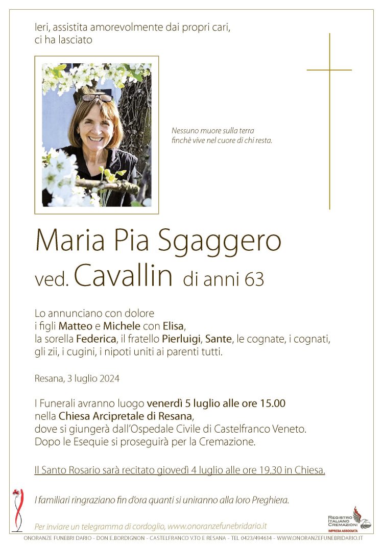 Maria Pia Sgaggero ved. Cavallin