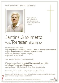 Santina Girolimetto ved. Torresan