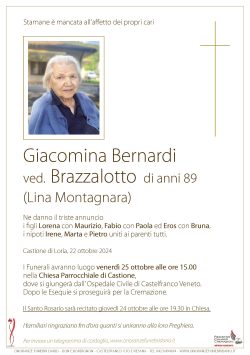 Giacomina Bernardi ved. Brazzalotto