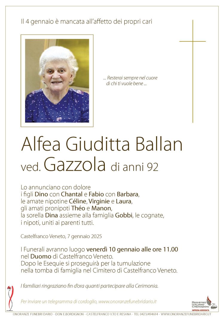 Alfea Giuditta Ballan ved. Gazzola