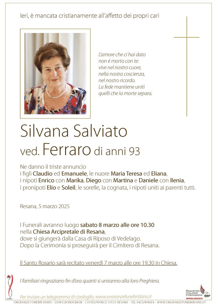 Silvana Salviato ved. Ferraro