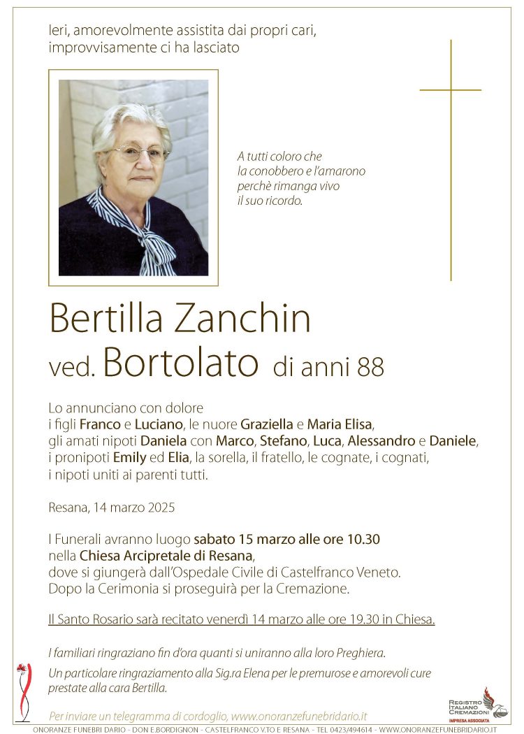 Bertilla Zanchin ved. Bortolato