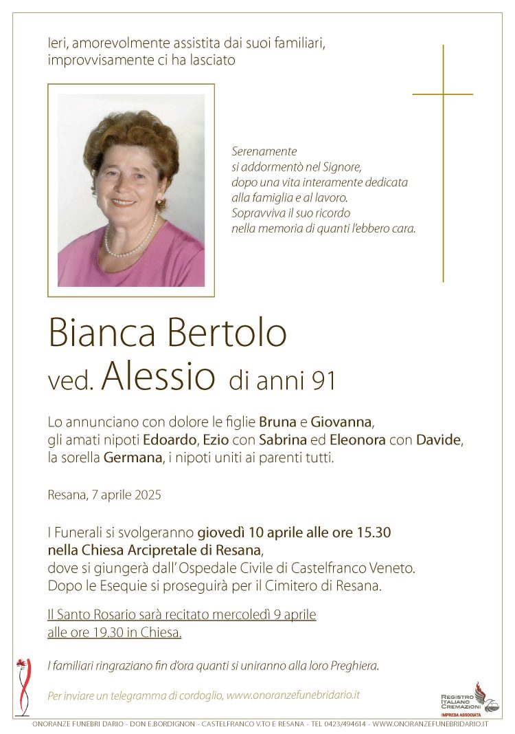 Bianca Bertolo ved. Alessio