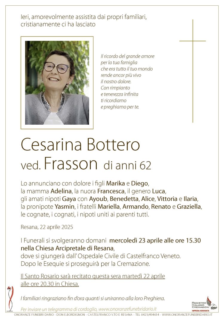 Bottero Cesarina ved. Frasson