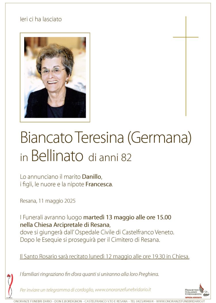Biancato Teresina (Germana) in Bellinato