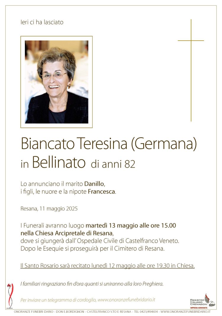Biancato Teresina (Germana) in Bellinato