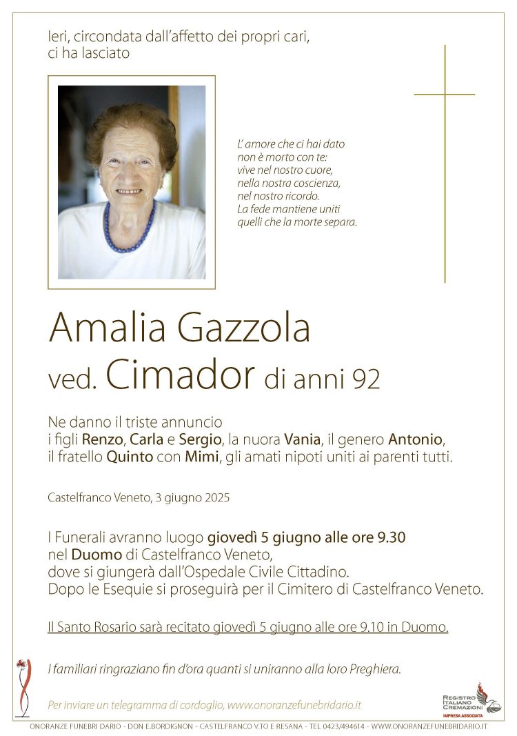 Amalia Gazzola ved. Cimador