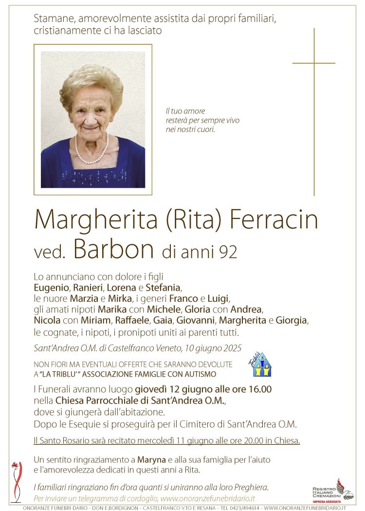 Margherita (Rita) Ferracin ved. Barbon
