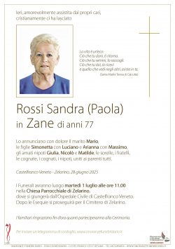 Rossi Sandra (Paola) in Zane