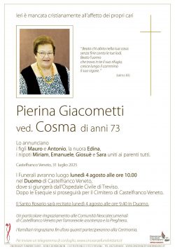 Pierina Giacometti ved. Cosma