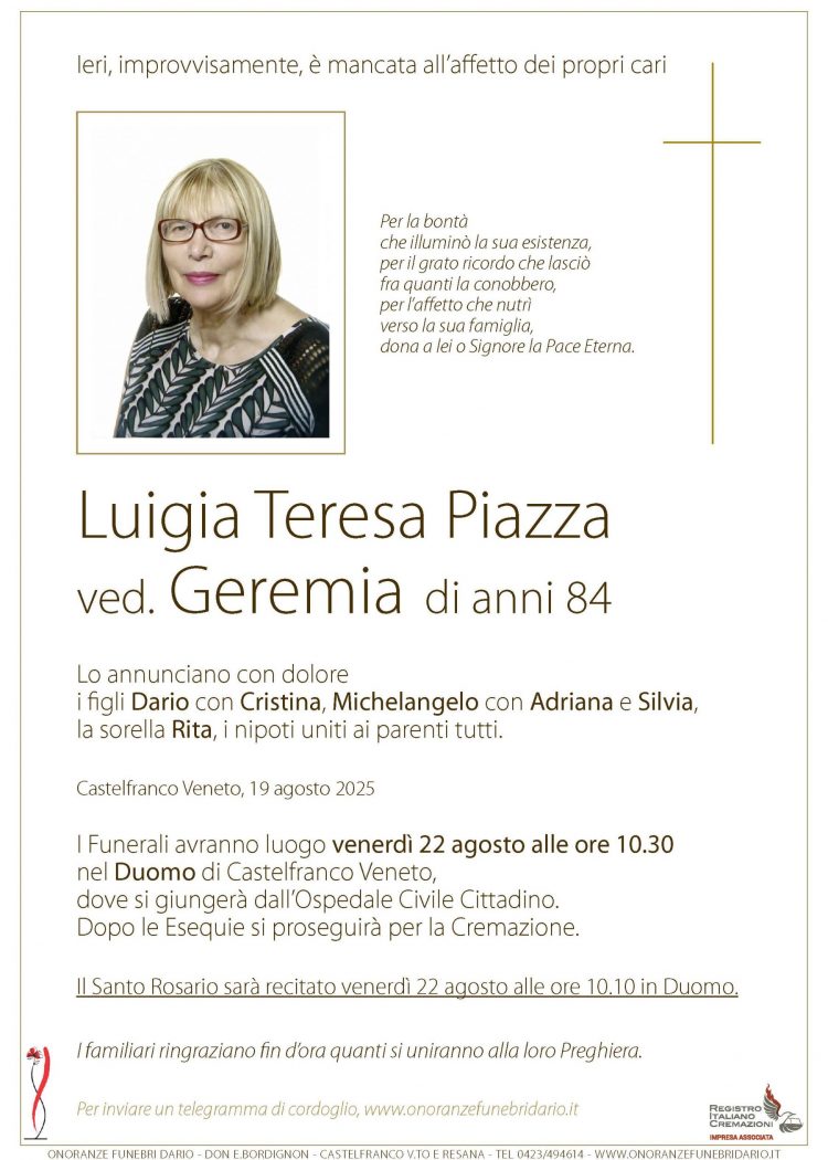 Luigia Teresa Piazza ved. Geremia