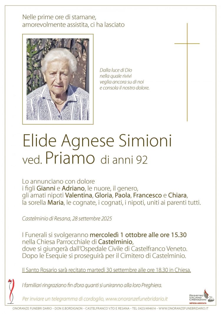 Elide Agnese Simioni ved. Priamo