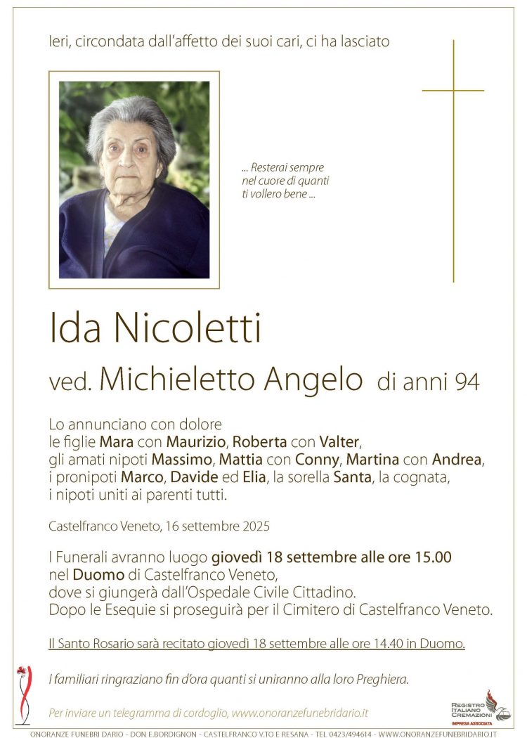 Ida Nicoletti ved. Michieletto Angelo