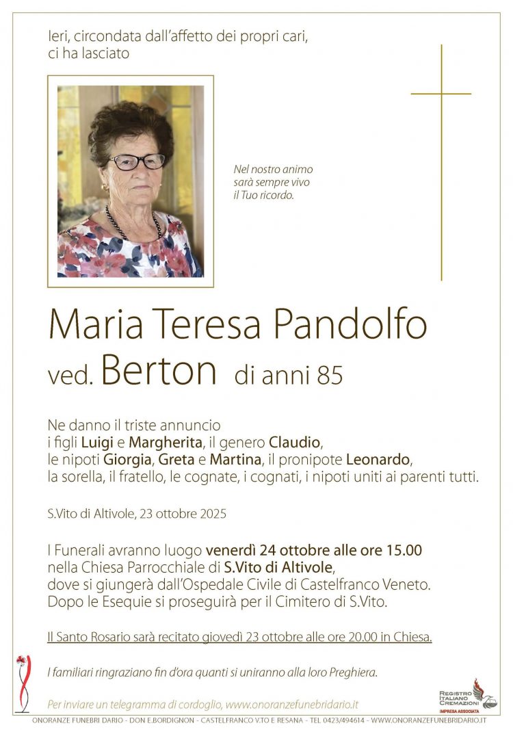 Maria Teresa Pandolfo ved. Berton