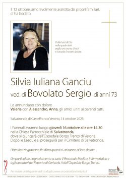 Silvia Iuliana Ganciu ved. di Bovolato Sergio