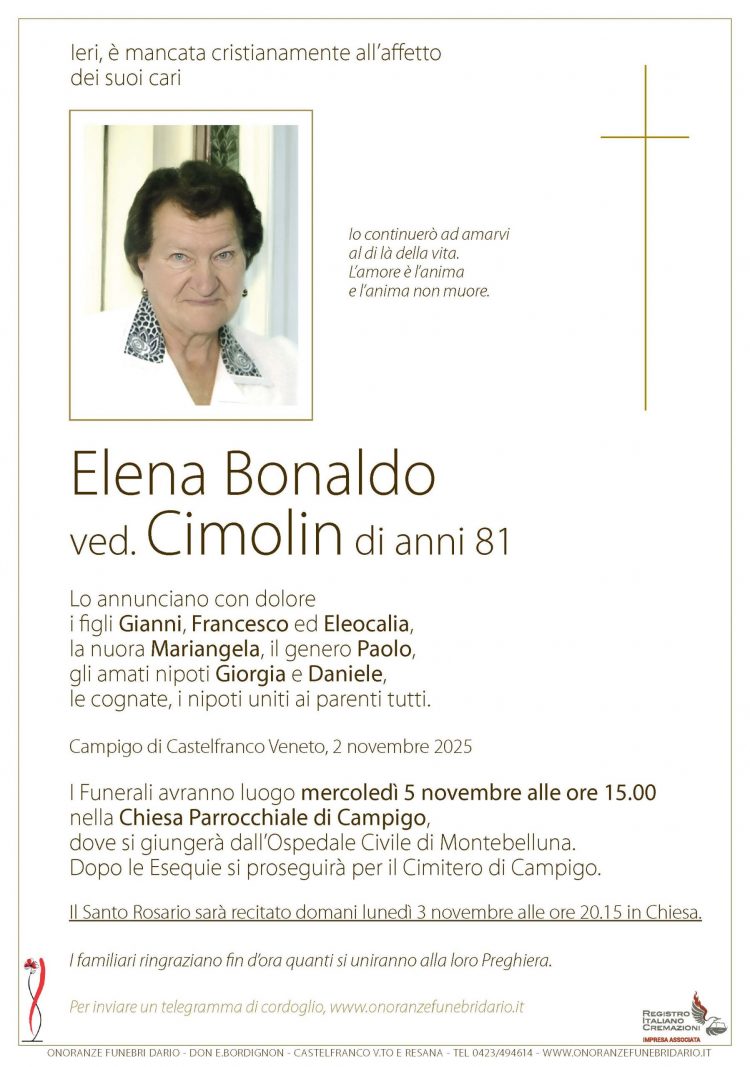 Elena Bonaldo ved. Cimolin