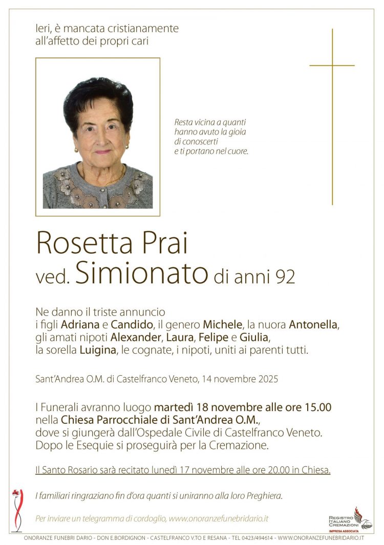 Rosetta Prai ved. Simionato