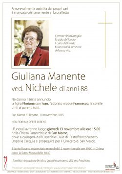 Giuliana Manente ved. Nichele