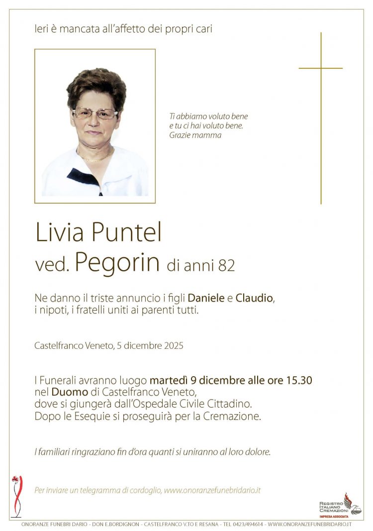 Livia Puntel ved. Pegorin