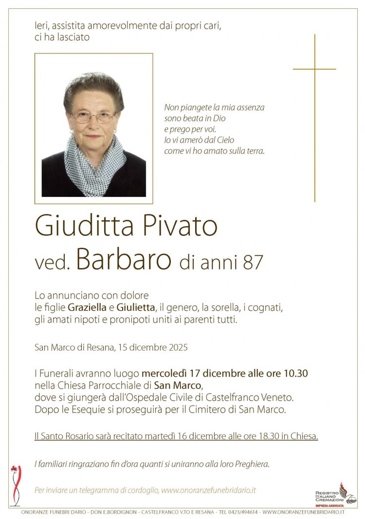 Giuditta Pivato ved. Barbaro