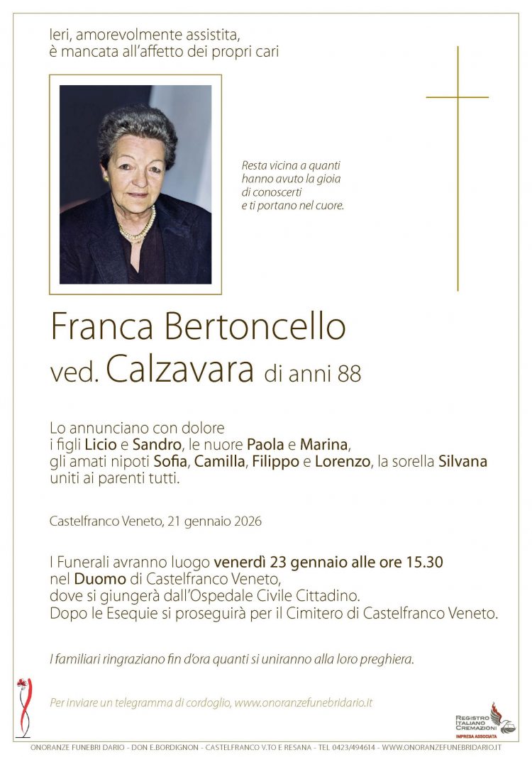 Franca Bertoncello ved. Calzavara