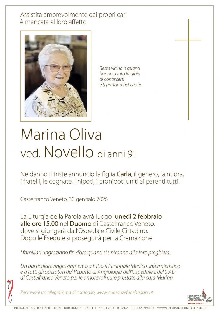 Marina Oliva ved. Novello