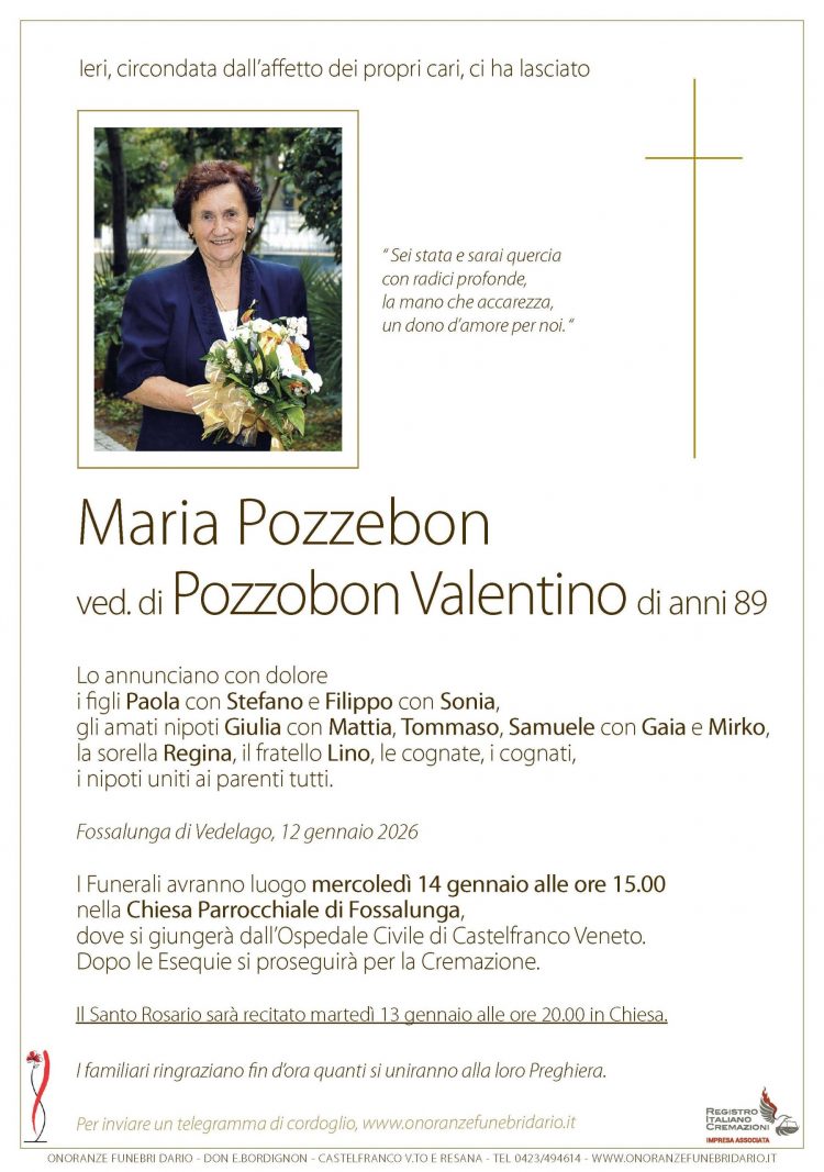 Maria Pozzebon ved. di Pozzobon Valentino