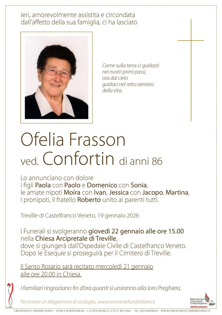 Ofelia Frasson ved. Confortin