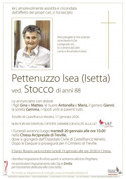 Pettenuzzo Isea (Isetta) ved. Stocco