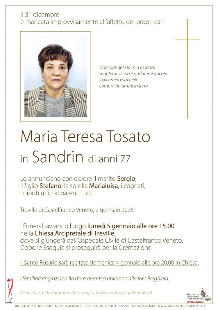 Maria Teresa Tosato in Sandrin