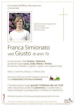 Franca Simionato ved. Giusto