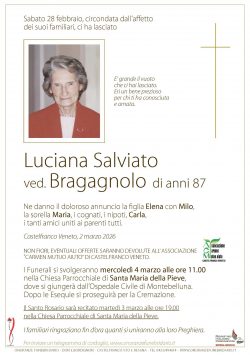 Luciana Salviato ved. Bragagnolo