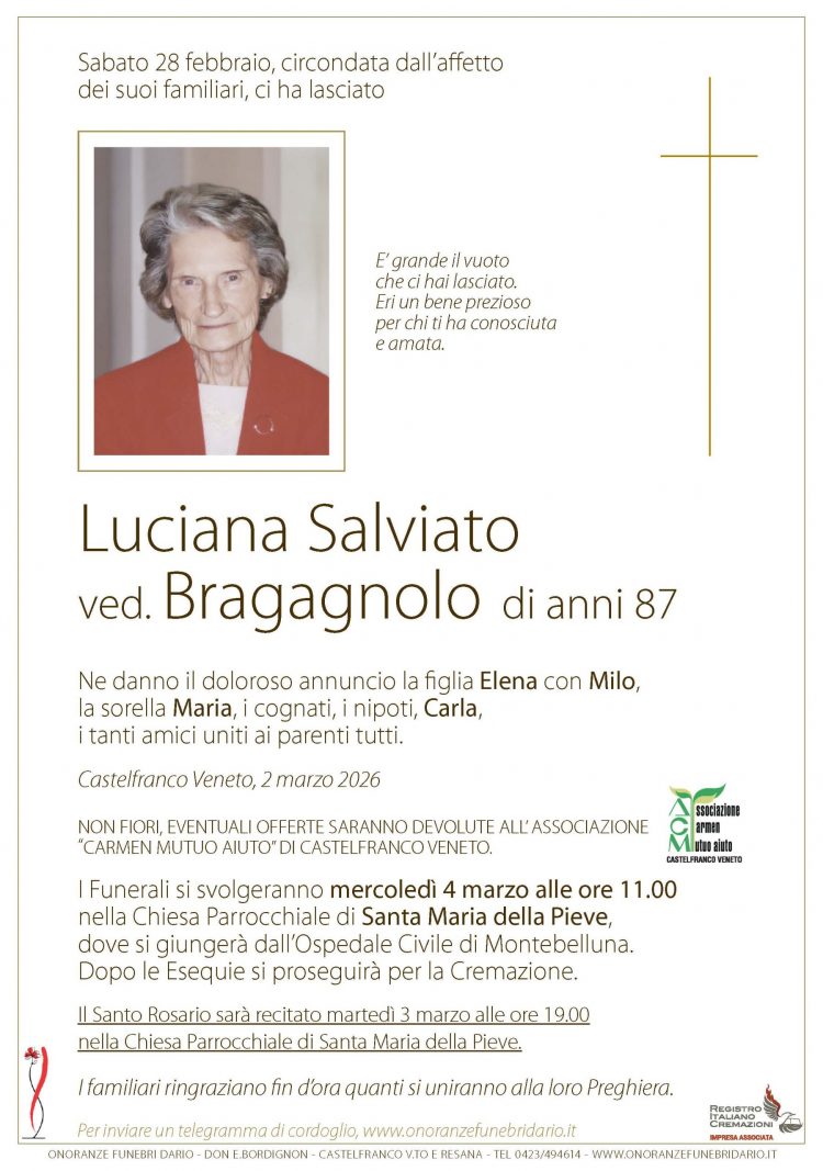 Luciana Salviato ved. Bragagnolo