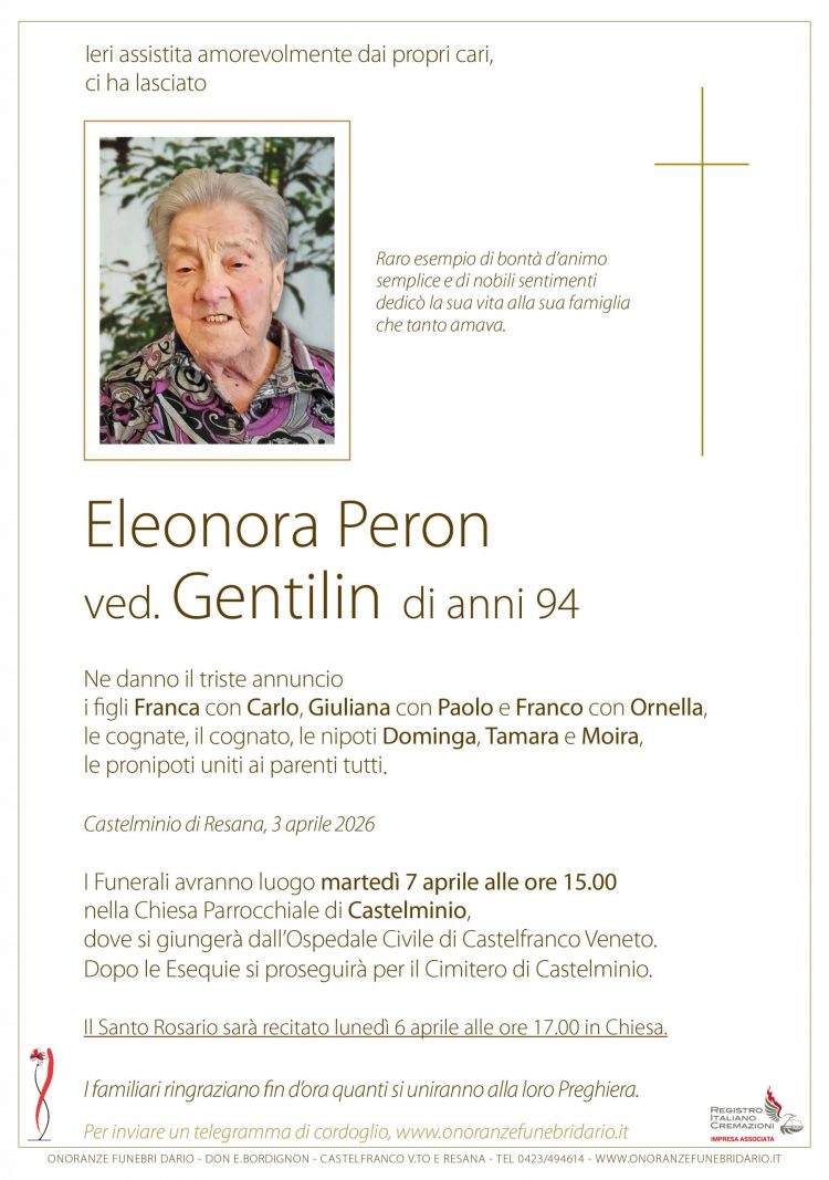 Eleonora Peron ved. Gentilin