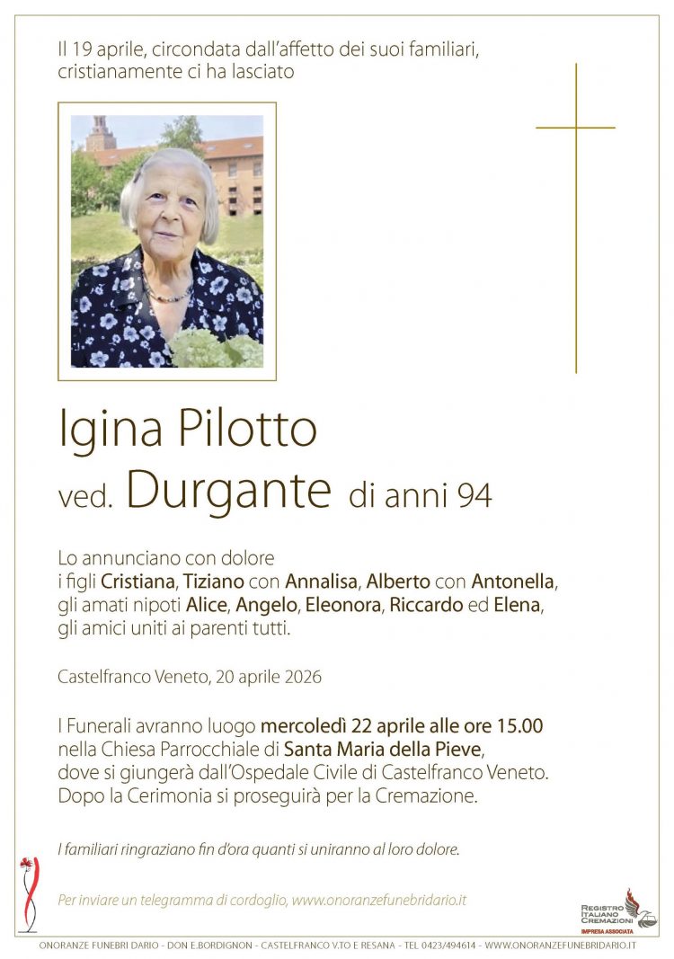Igina Pilotto ved. Durgante
